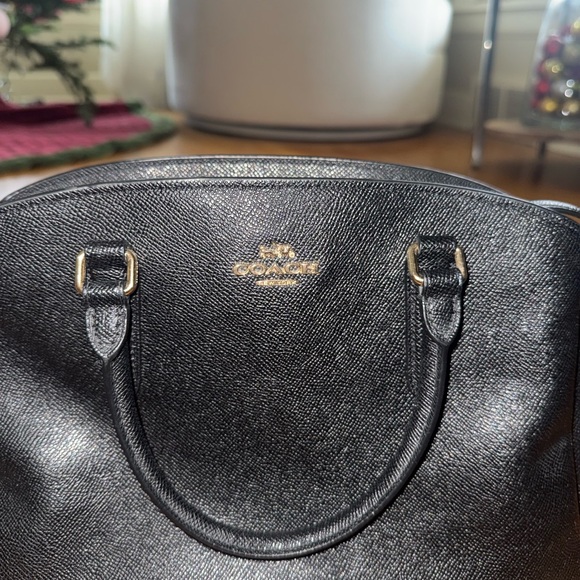 Coach Black Satchel with Gold Accents - Picture 3 of 6